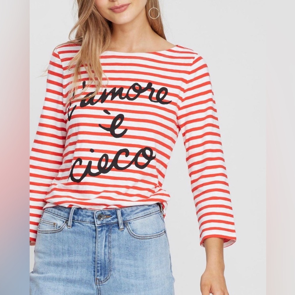 J. Crew Red and White Striped Top
